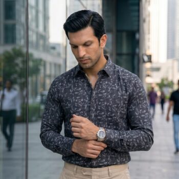 Men's Geometric Diamond Print Casual Shirt for Men