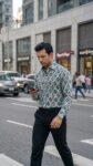 Men's Geometric Diamond Print Casual Shirt Stylish Wear