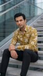 Men's Mustard Yellow Floral Print Casual Shirt